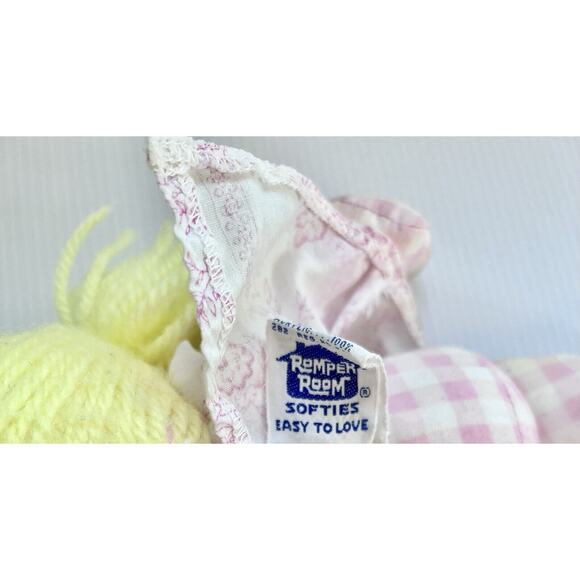Vtg Hasbro Romper Room Softies Sweet Dreams Annabelle Pink Yarn Hair Doll 9.5” - Picture 5 of 5